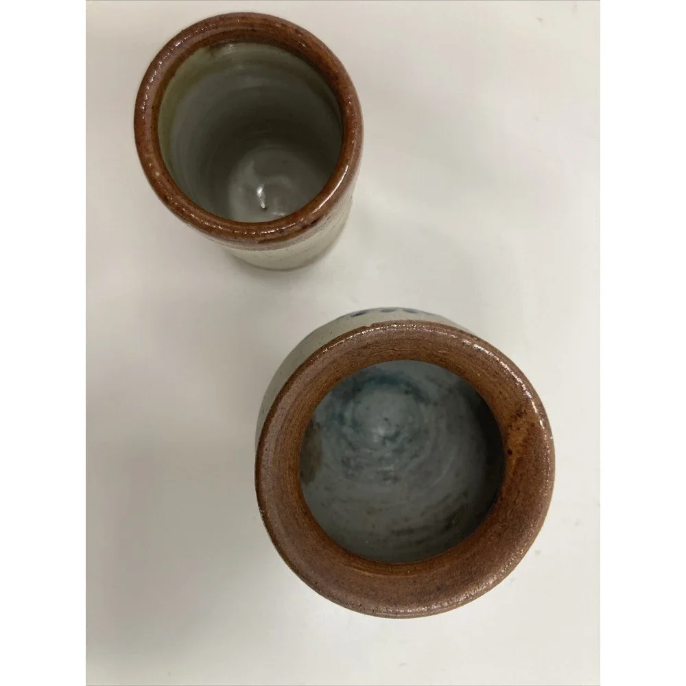 Vintage Mexico Tonala Hand Painted Floral Pottery Mini Bud Vase 2.5